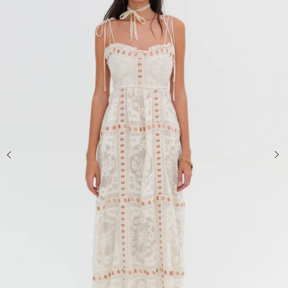 SOLD - For Love And Lemons Cream Charlotte Maxi Dress